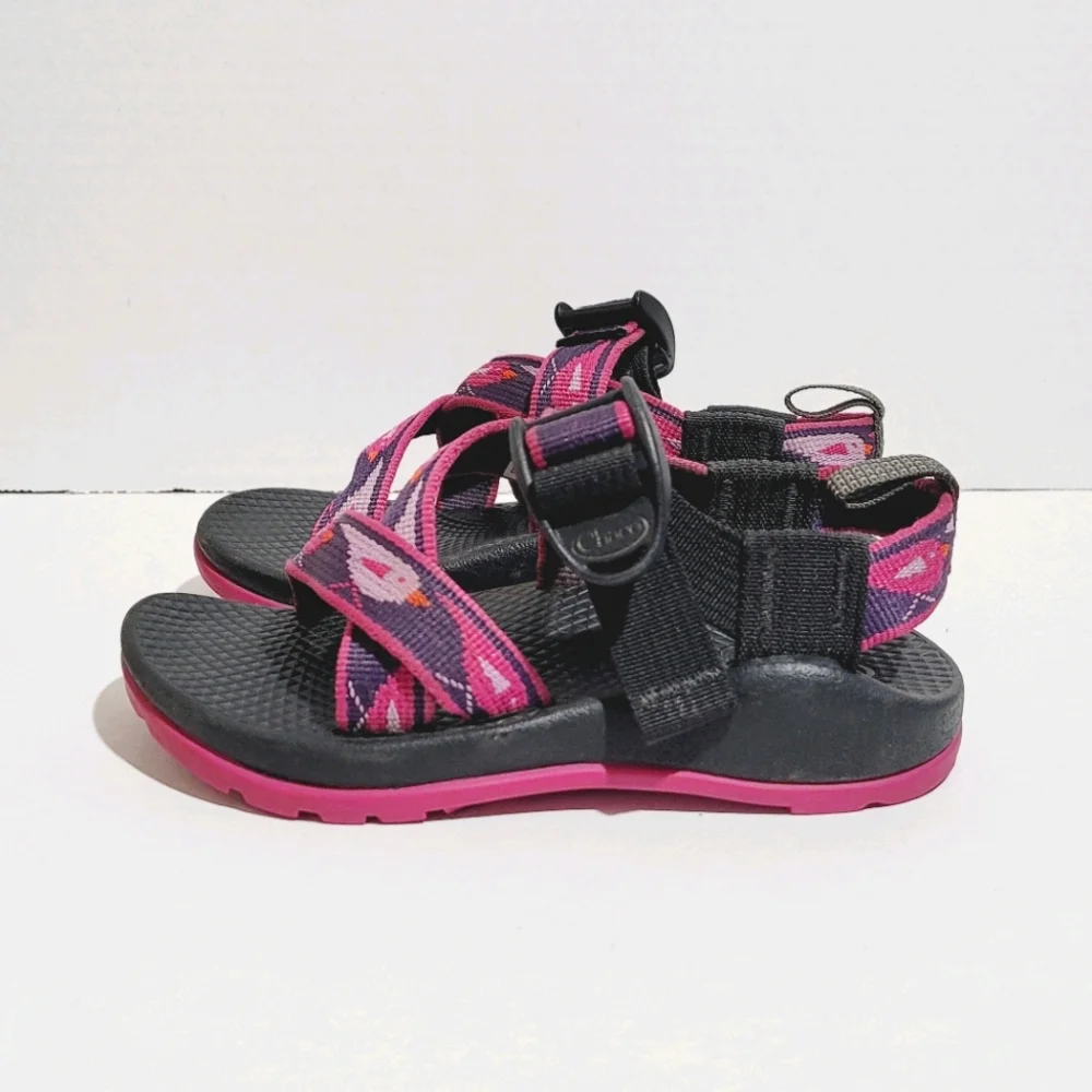 Chaco Z1 EcoTread Toddler Sandals 10 Purple Birds